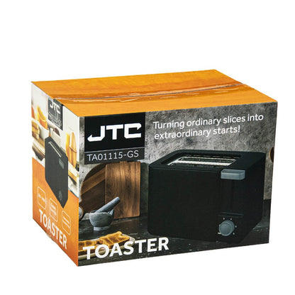 JTC Toaster 2 Slice  650W Compact With Adjustable Settings (TA01115-GS)