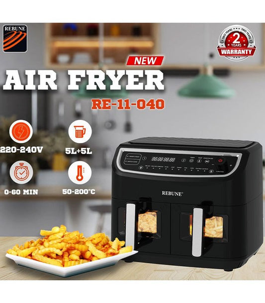 Rebune Air Fryer Oil Less 5 + 5 Liter 1750W RE-11-040