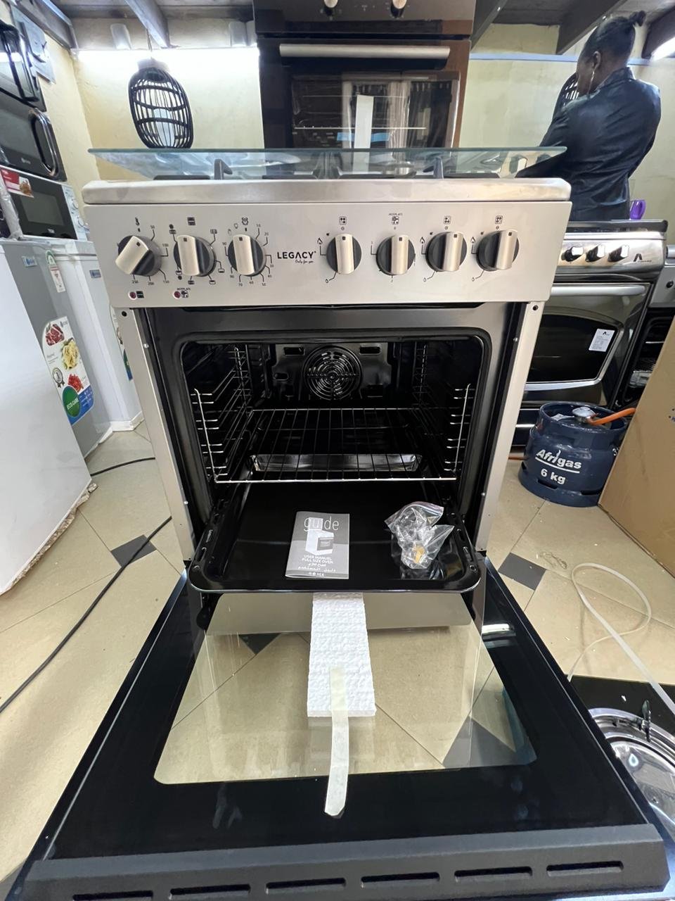 Legacy Cooker 3+1E, Oven Fan,Rapid Hotplate,Food warmer,60cm*60cm,Black/Silver