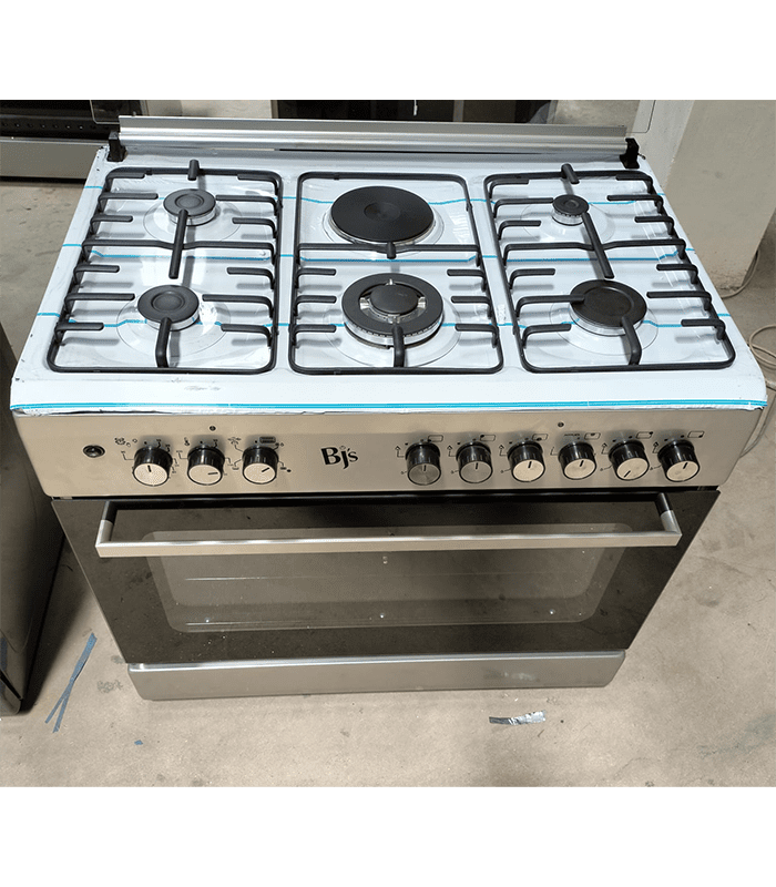 BJS Cooker, 4+1E,4 Gas 1 Hot Plates ,1 Wok ,Electric Oven 110L,Silver