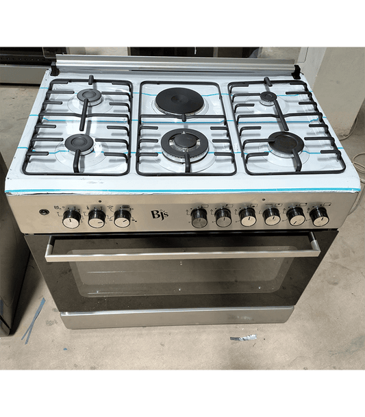 BJS Cooker, 4+1E,4 Gas 1 Hot Plates ,1 Wok ,Electric Oven 110L,Silver