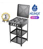 Nunix Cooker 3 Gas +1 Electric Plate Cooker Plus Shelves LTS-02