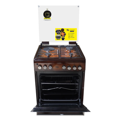 BJS Cooker, Elegance 60x60 3+1 Electric/Gas Cooker - W/ Turbo Fan - Oven 60L Capacity