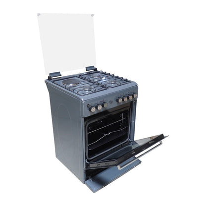 BJS Cooker, Elegance 60x60 3+1 Electric/Gas Cooker - W/ Turbo Fan - Oven 60L Capacity