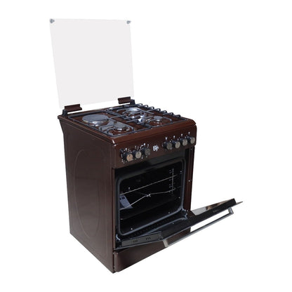 BJS Cooker, Elegance 60x60 3+1 Electric/Gas Cooker - W/ Turbo Fan - Oven 60L Capacity