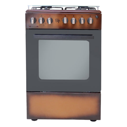 BJS Cooker, Elite Model 60x60 3+1 Electric/Gas Cooker - W/ Turbo Fan - Oven 60L Capacity