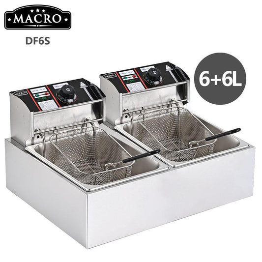 Macro Deep Fryer Electric Chips Fryer Double 6l+6L