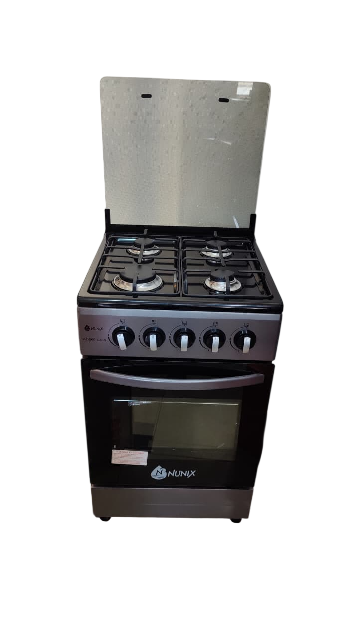 Nunix Cooker Freestanding 50×55cm 4-Gas Burner With Gas Oven KZ-560-GO-S