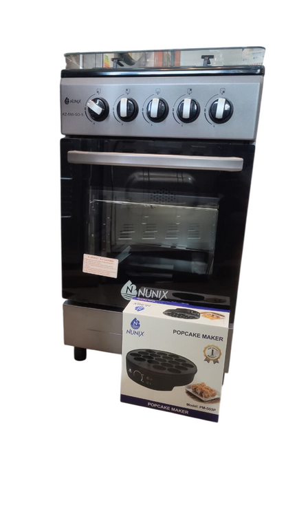 Nunix Cooker Freestanding 50×55cm 4-Gas Burner,Gas Oven KZ-560-GO-S
