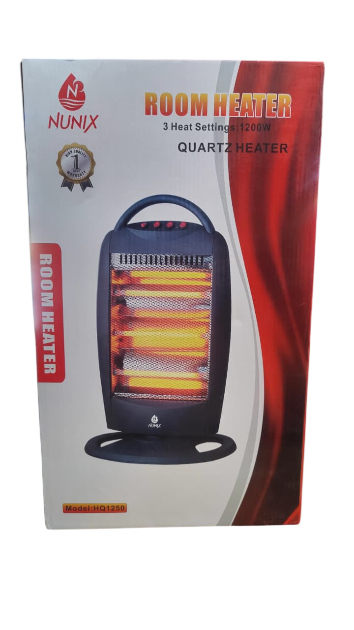 Nunix Quartz Heater HQ1250  3 Bar Electric Room Heater with Adjustable Heat Settings