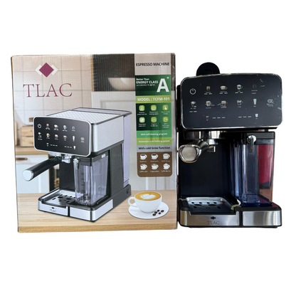Tlac Espresso Coffee Machine TCFM-101 – 1.8L, Automatic Milk Frother, Touch Control, Cold Brew