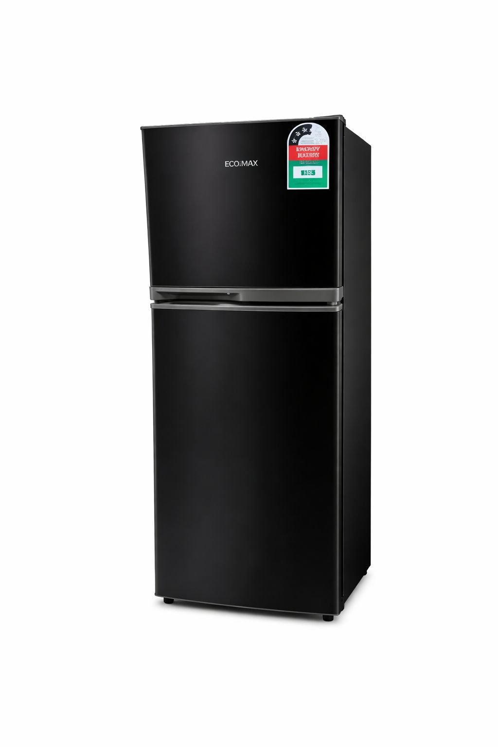 Ecomax Fridge 138L Double Door Fridge Energy Efficient Black