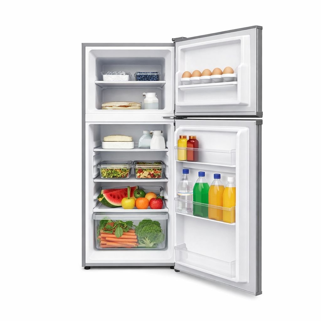 Volsmart Fridge 108L Double Doors VL-BCD108 with Lock and Keys