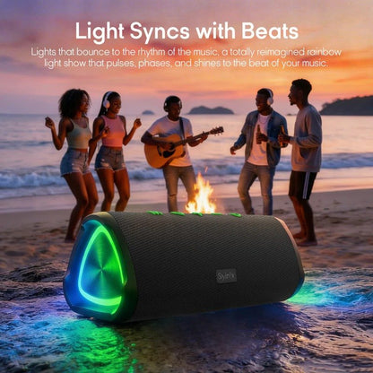 Syinix SYN-V13 Portable Bluetooth Speaker, 10W Wireless Speaker, 12H Playtime, IPX5 Waterproof, LED Beat Lights, 2200mAh Battery
