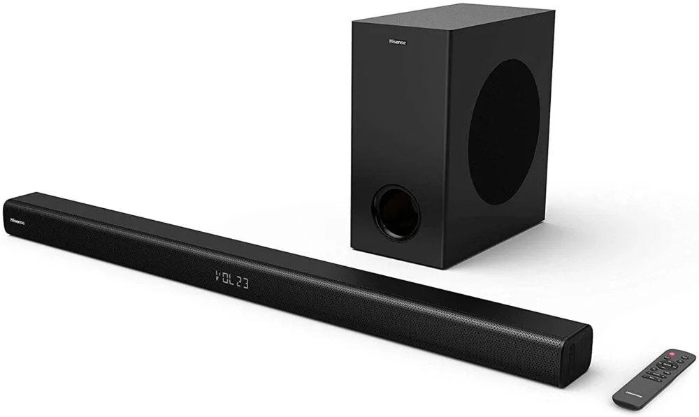 Hisense HS1800 2.1 Channel Soundbar With Wireless Subwoofer, 140W Powerful Audio, Bluetooth, HDMI ARC, USB, Surround Sound
