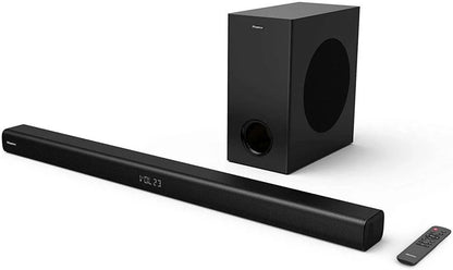 Hisense HS1800 2.1 Channel Soundbar With Wireless Subwoofer, 140W Powerful Audio, Bluetooth, HDMI ARC, USB, Surround Sound