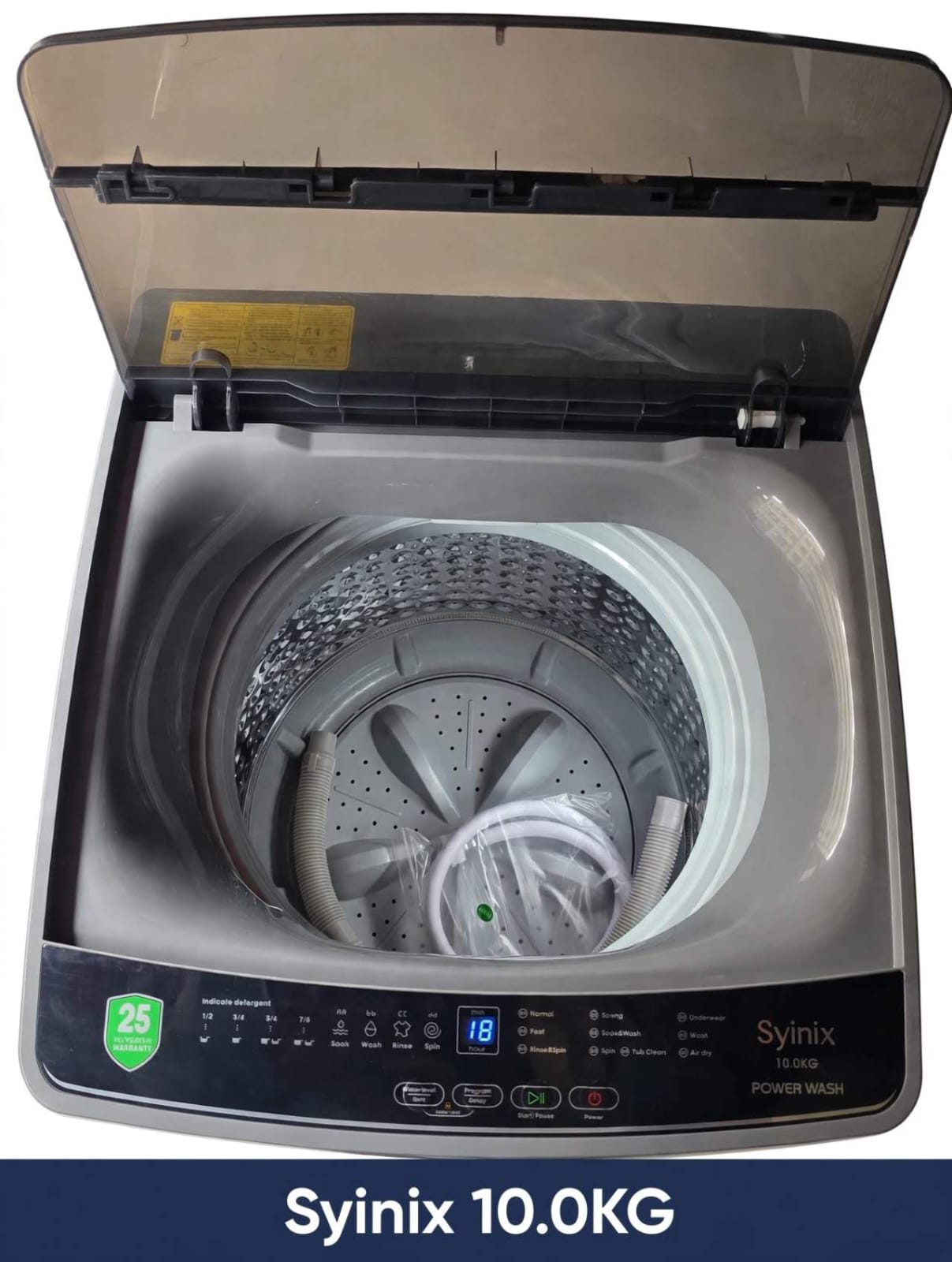 Synix 10KG Fully Automatic Top Load Washing Machine – Power Wash, 360° Vortex Wash, Smart Water Saving