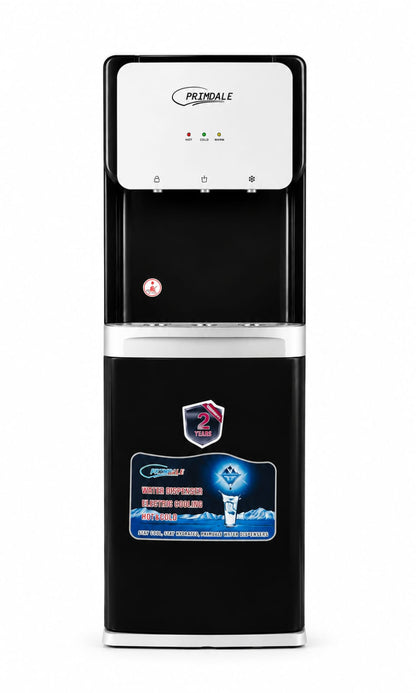 Primdale Dispenser with Compressor cooling technology Hot, Cold & Normal Water 3 Taps, Child Safety Lock, Black/Silver PMDL-803