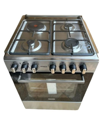 Legacy Cooker 3+1E, Oven Fan,Rapid Hotplate,Food warmer,60cm*60cm,Black/Silver