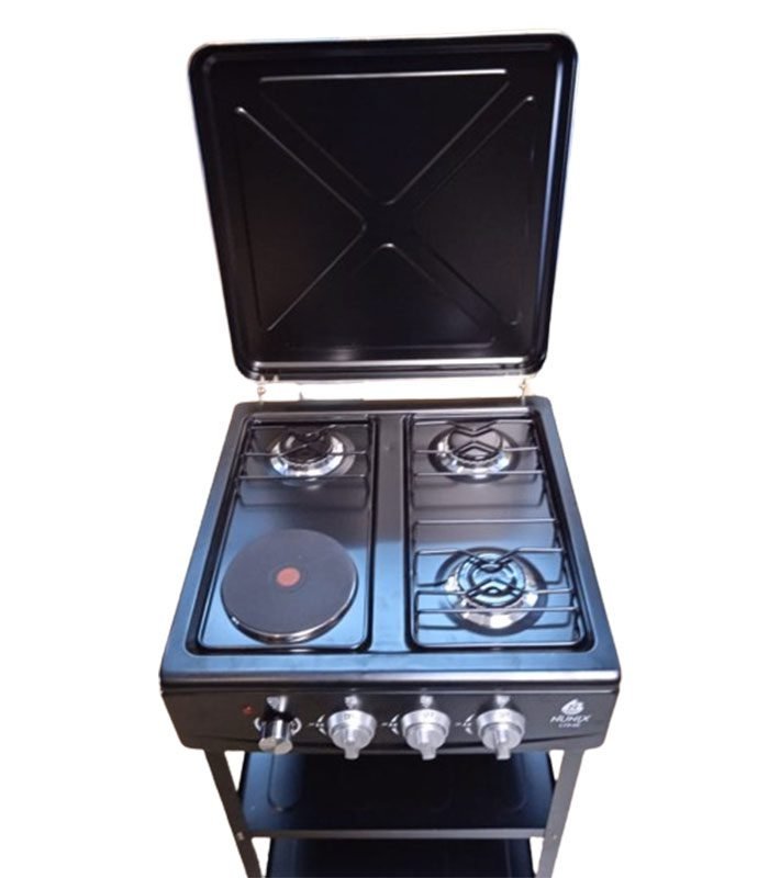 Nunix Cooker 3 Gas +1 Electric Plate Cooker Plus Shelves LTS-02