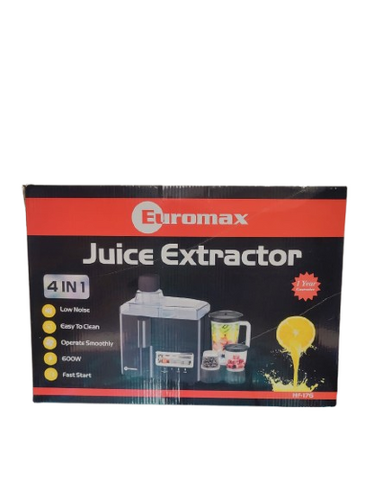 Euromax Juicers 4 in 1Food Processor with Blender Grinder and Mill 600W