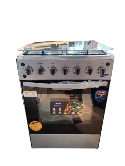 Ecomax Cooker 3Gas Burners with1Hotplate and Electric Oven 60×60 cm Silver
