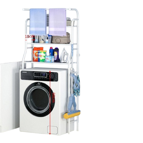 NUNIX  Over Washing Machine Storage Rack  3 Tier Laundry Organizer Shelf  White TW-108