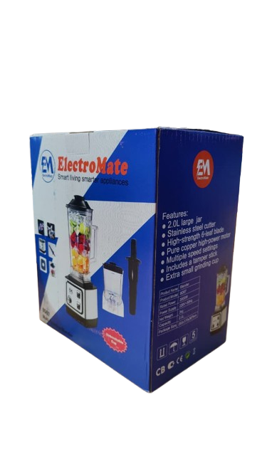 ElectroMate 2-In-1 Blender With Grinder BD07 High Power Kitchen Blender 1.5L
