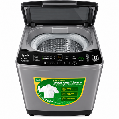 Syinix Washing Machine Top Load 11KG P10WTT-T 11KG Prime Wash Fully Automatic – Baby Care, Tub Clean, Air Wash, Child Lock
