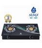 Nunix Cooker, Glass Table Top Double Burner Gas Stove GC007