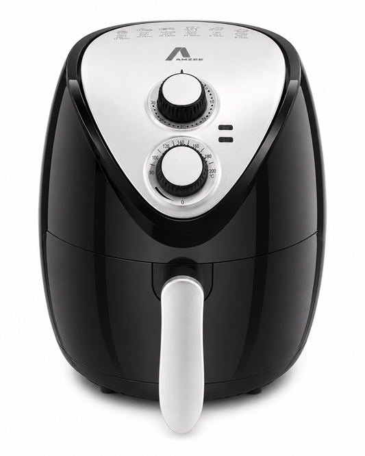 AMAZE Air Fryer AF107 4.5 Litres Manual Oil-Free Cooker – Black &amp; Silver