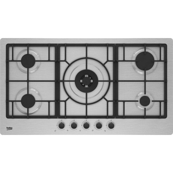 Beko Hob 90cm 5 Gas with 1Wok Stainless Steel HIMW95225SXEL