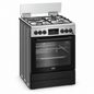 Beko Cooker 60cm Freestanding 3 Gas Burners + 1 Electric Hotplate, 66L Fan-Assisted Electric Oven, Stainless Steel
