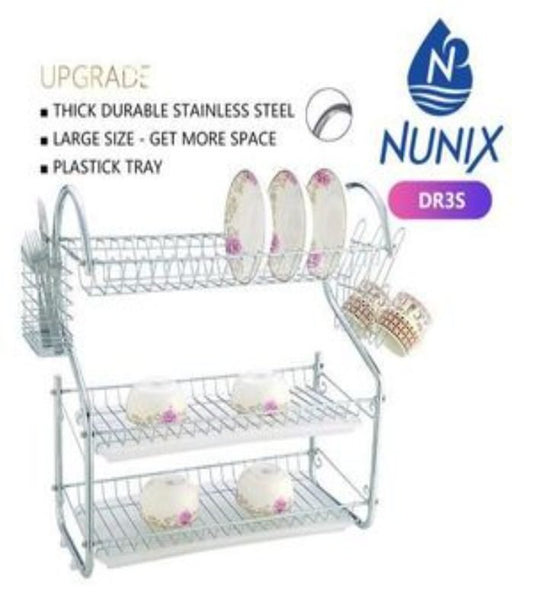 Nunix Dishrack, Stainless steel Three Layer Dish Drainer DR3S
