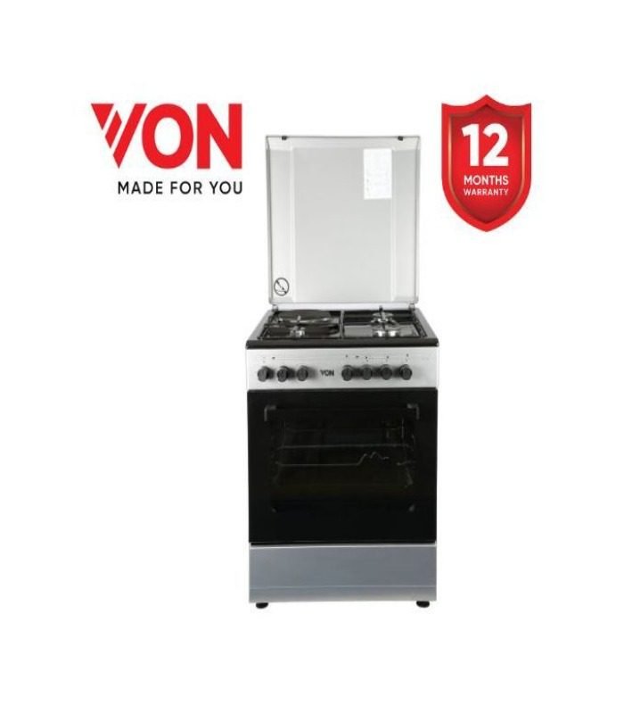 Von Cooker VAC6S040UY 4 Gas + 1 Electric Oven - Grey