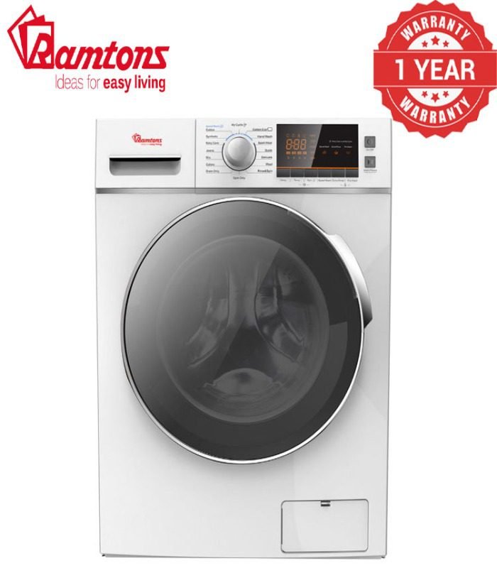 Ramtons Washing Machine  Front Load Fully Automatic 8KG Washer  6KG Dryer  Silver - RW/146