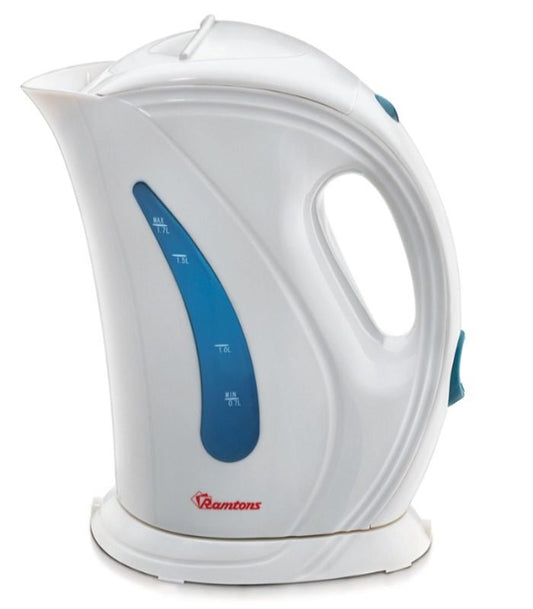 Ramtons Kettle  Cordless Electric Kettle 1.7 Liters White And Blue - RM/225