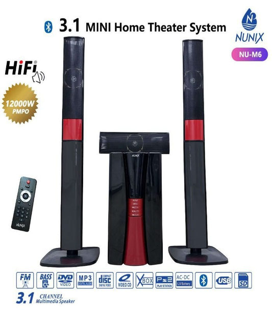 Nunix Home Theater System With Remote/ FM/ Bluetooth NU-M6