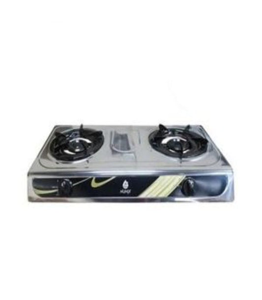 Nunix Cooker  2 Burner Table Top Gas Cooker Stainless Steel SC-001