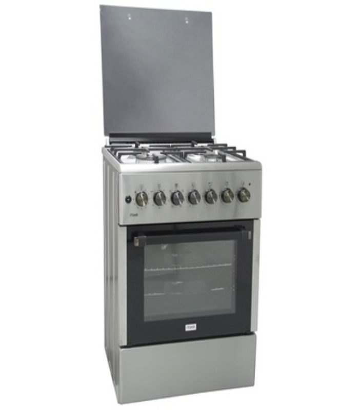 Mika Cooker  Standing Cooker  60cm X 60cm  4 Gas  Electric Oven  Half Inox MST624HI/TS6W