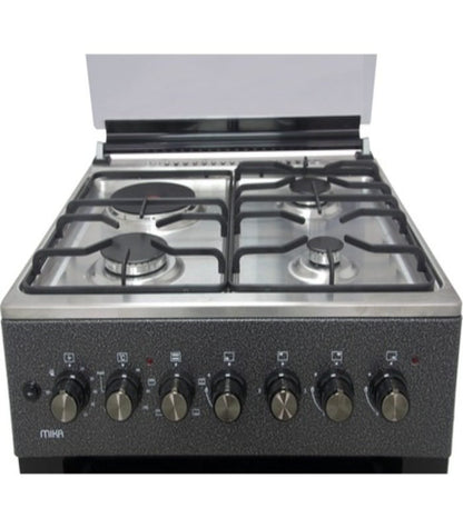 Mika Cooker  Standing Cooker  60cm x 60cm  3 Gas Burner + 1 Electric Plate  Decor Silver MST6131DS/TR4