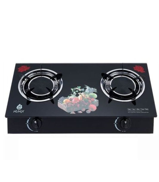 Nunix Cooker  2 Burner Infra-red Glass Tampered Table Top Burner GI-004