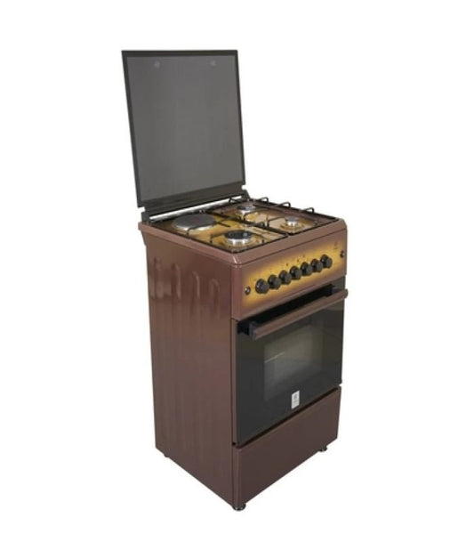 Mika Cooker  Standing Cooker  58cm x 58cm  3 Gas Burner + 1 Electric Plate  Light Brown MST6031TLB/TRL
