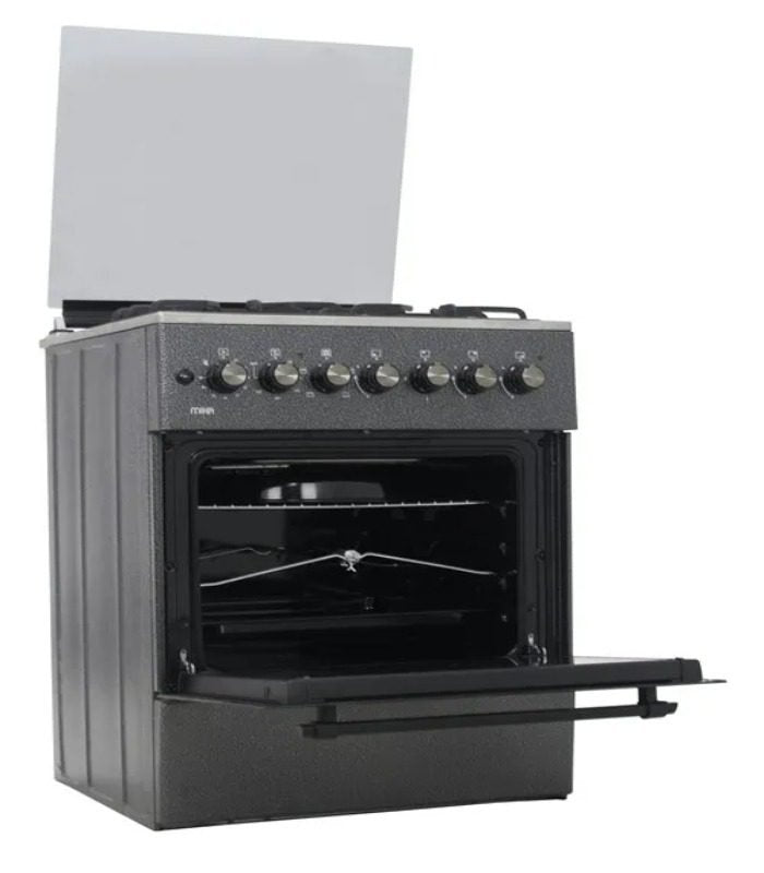 Mika Cooker  Standing Cooker  58cm x 58cm  3 Gas Burner + 1 Electric Plate  Decor Silver MST6031DS/TRL