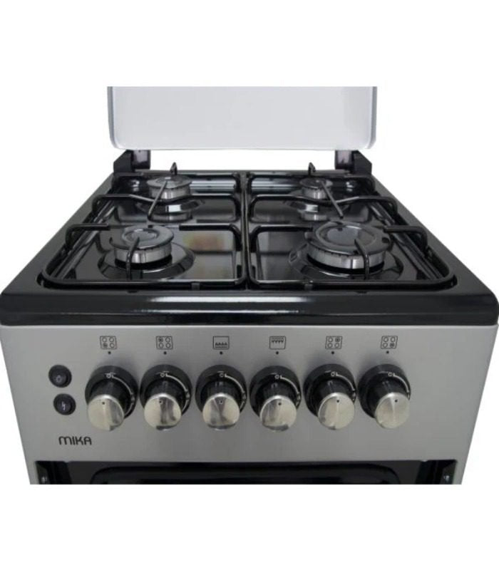 Mika Cooker  Standing Cooker  50cm x 50 cm  All Gas Burner &amp; Oven  Silver MST50PUAGSL