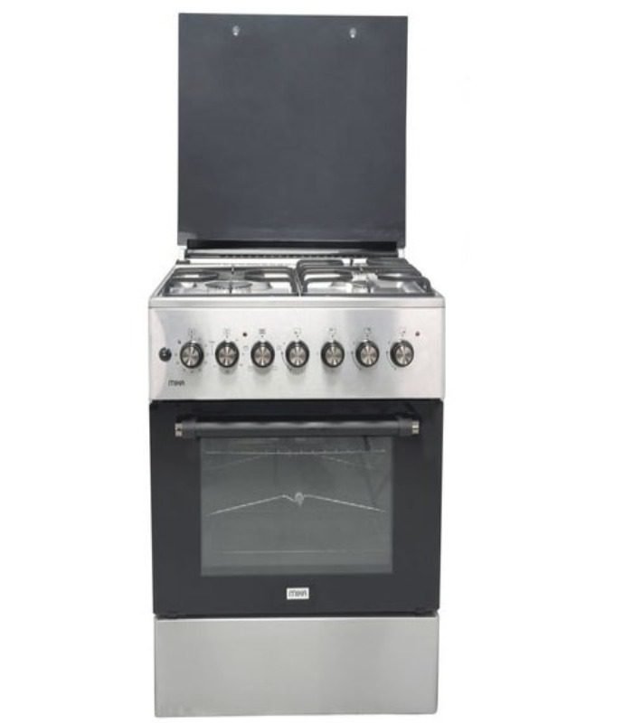 Mika Cooker Free Standing  58cm x 58cm  3 Gas Burner + 1 Electric Plate  Half Inox MST6031HI/TRL