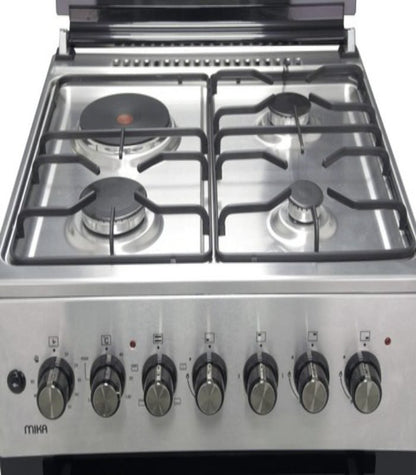 Mika Cooker Free Standing  58cm x 58cm  3 Gas Burner + 1 Electric Plate  Half Inox MST6031HI/TRL
