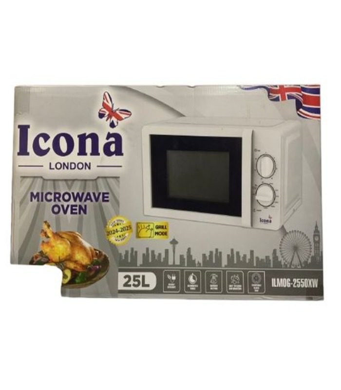 Icona Microwave oven 25L With Manual Setting Plus Grill ILMO-2550XW