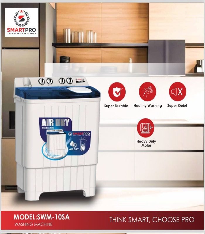 Smart Pro Washing Machine 10KG Twin Tub, White/Grey - SMW-10SA  (1YR WRTY)