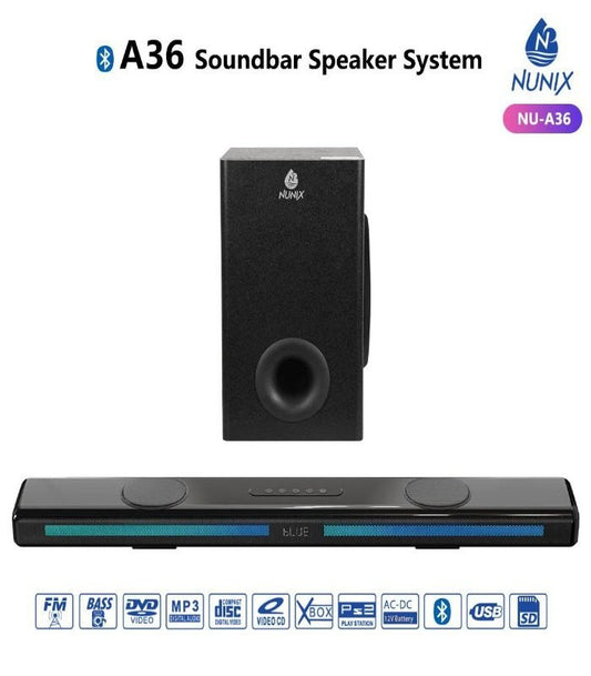 Nunix Sound Bar Mini System 2.1 Subwoofer NU-A36